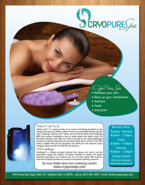 Flyer Design by theblueart for CryoPure Spa, LLC. | Design: #9540176