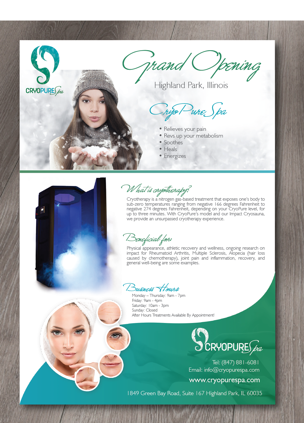 Flyer Design by alex989 for CryoPure Spa, LLC. | Design #9498652