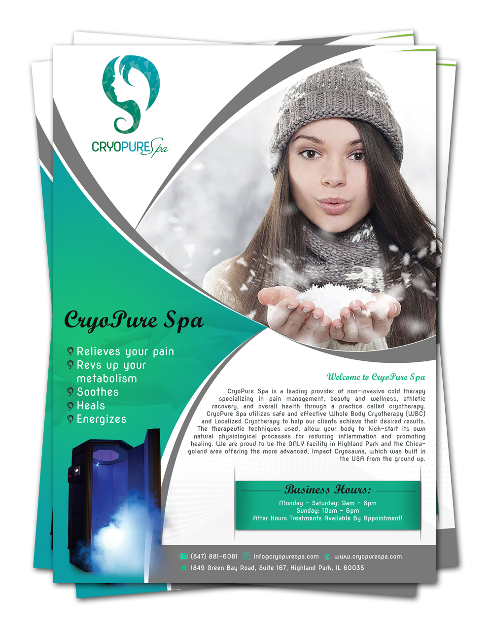 Flyer Design by creative.bugs for CryoPure Spa, LLC. | Design #9485585