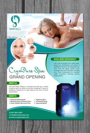 Flyer Design by creative.bugs for CryoPure Spa, LLC. | Design: #9487155