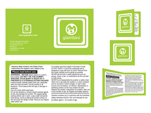 Fashion-Forward Baby Dummy (Pacifier) Requires Safety Information Card to insert into Packaging | Design de Carte par Soula Vetter