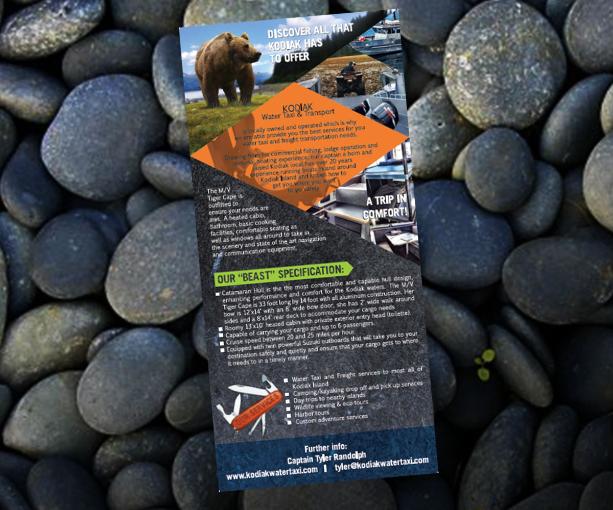 Diseño de Flyer por bims para Kodiak Water Taxi and Transport | Diseño #10361087