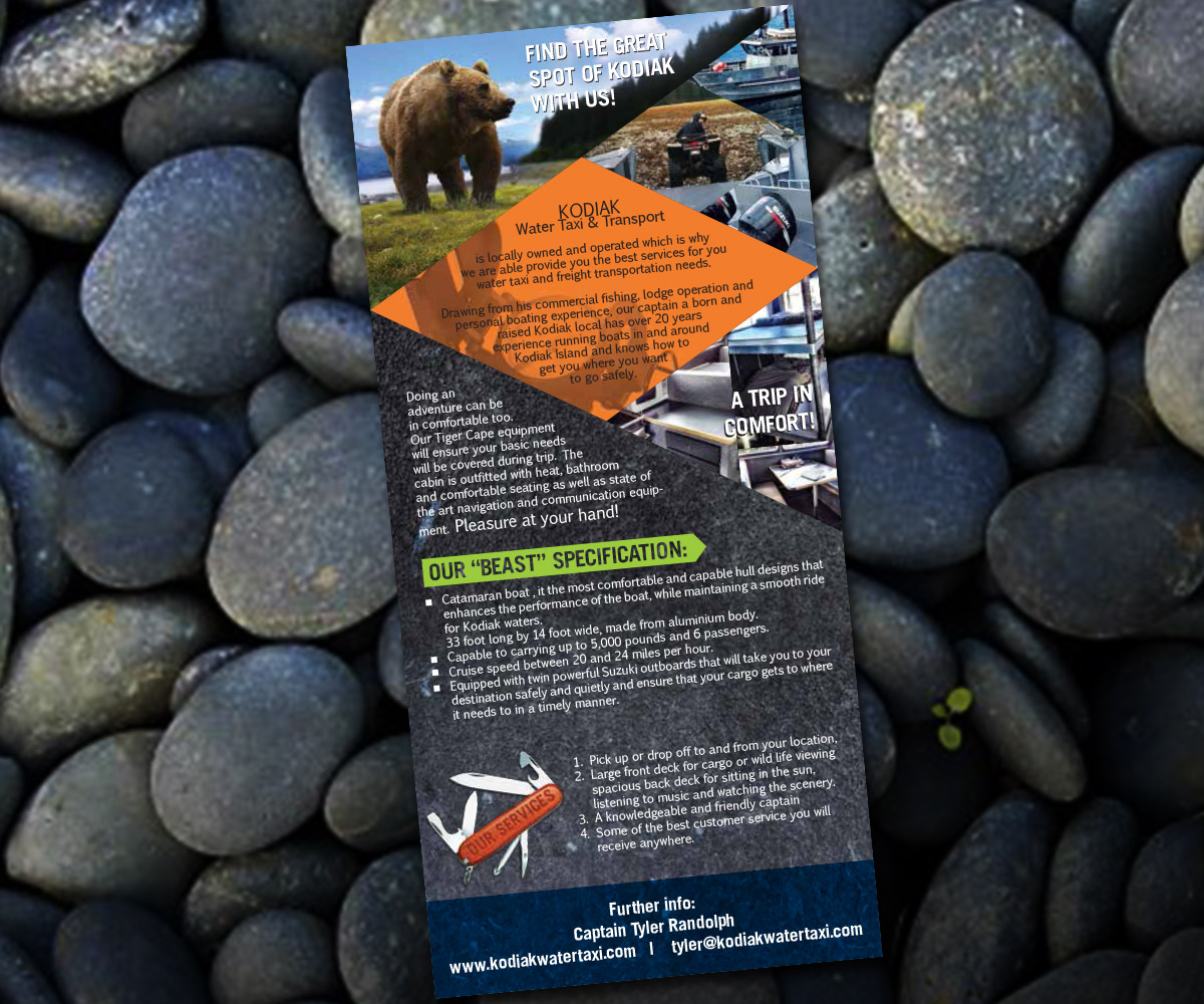 Flyer Design by bims for Kodiak Water Taxi and Transport | Design #9741957