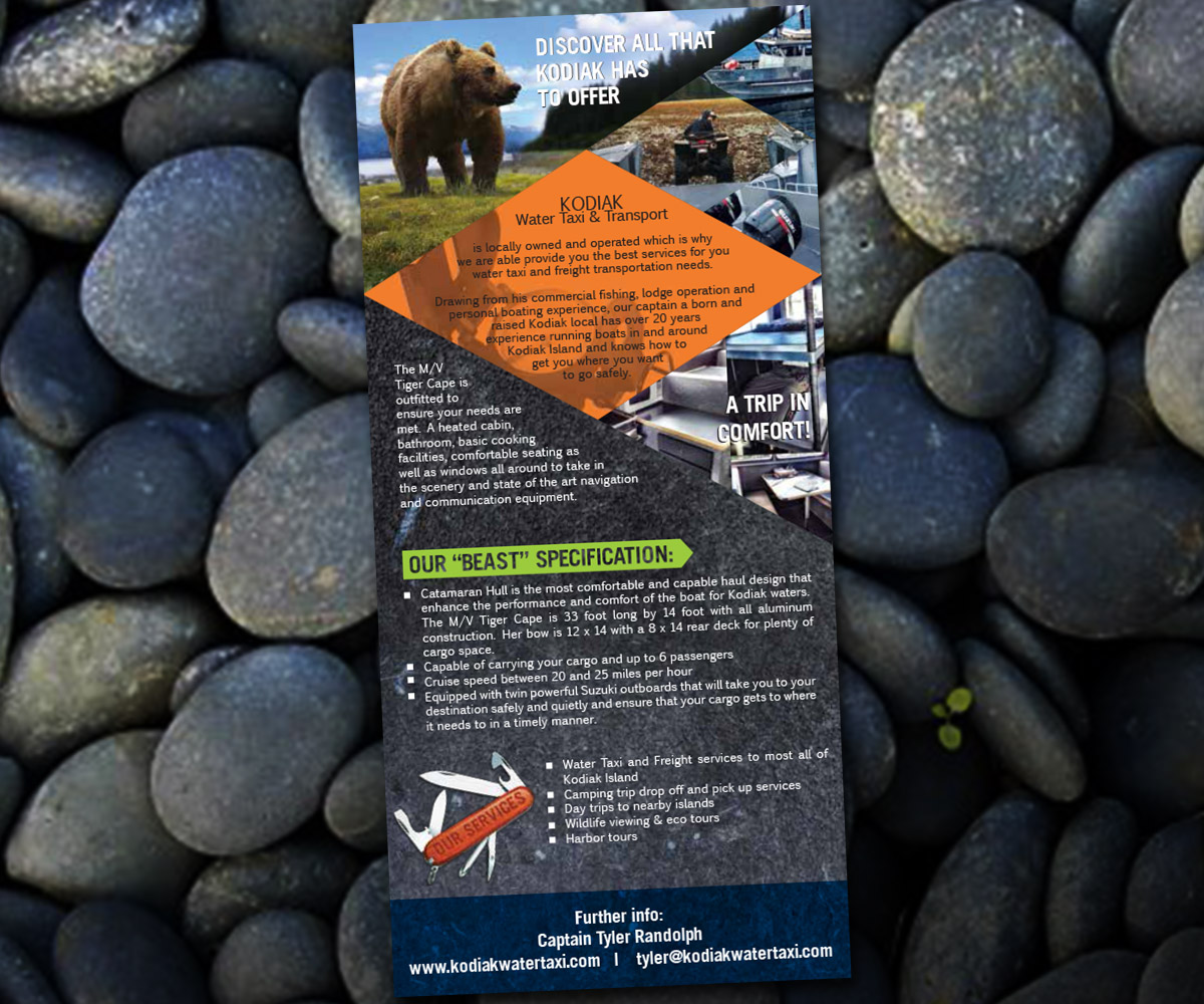 Flyer Design by bims for Kodiak Water Taxi and Transport | Design #9758855