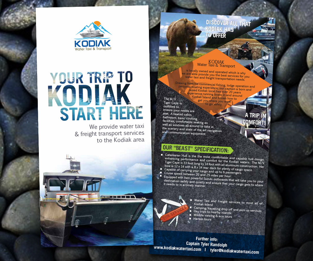 Flyer Design by bims for Kodiak Water Taxi and Transport | Design #9784309