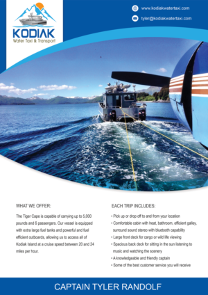 Kodiak Water Taxi and Transport Flyer | Diseño de Flyer por aniep
