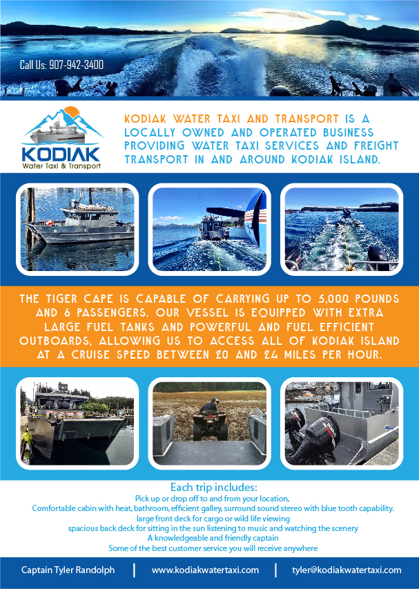 Flyer Design by Kristijan Trajchev for Kodiak Water Taxi and Transport | Design #9514297