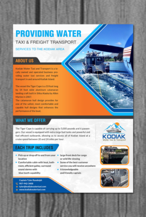 Design de Flyer par creative.bugs pour Kodiak Water Taxi and Transport | Design : #9499840