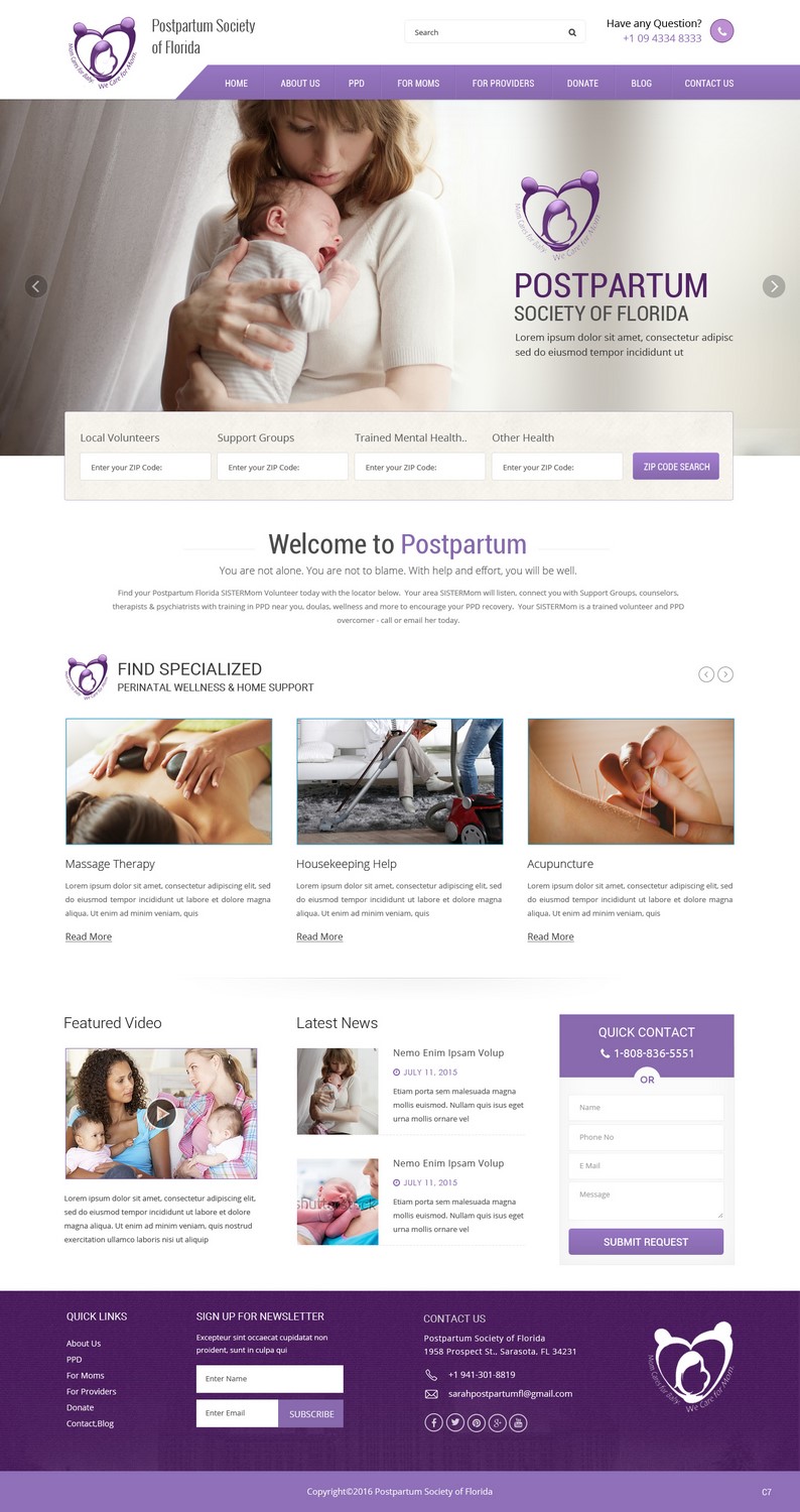 Web Design by pb for Postpartum Society of Florida | Design #9495853