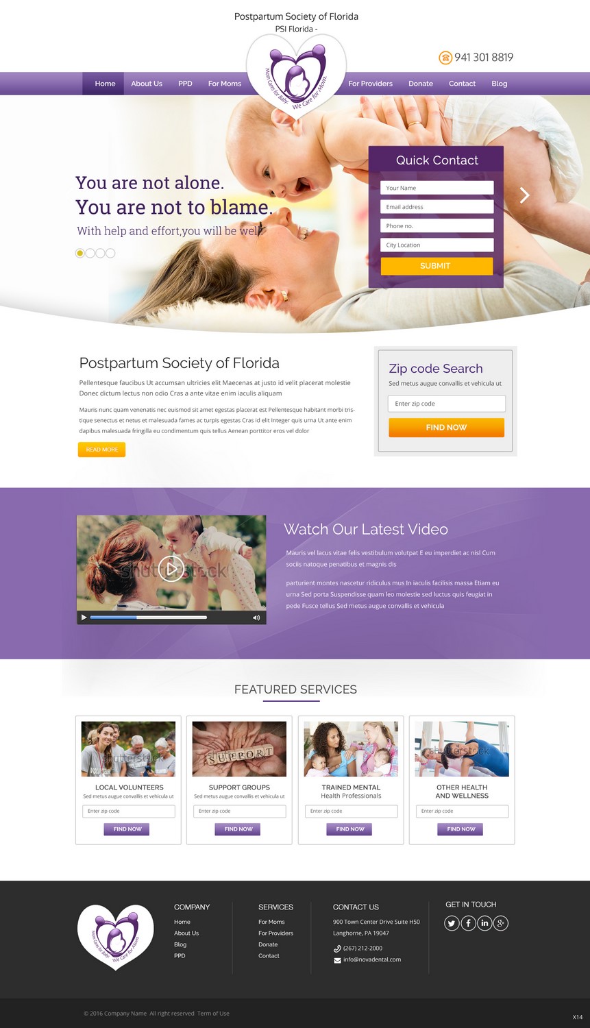 Web Design by pb for Postpartum Society of Florida | Design #9495854