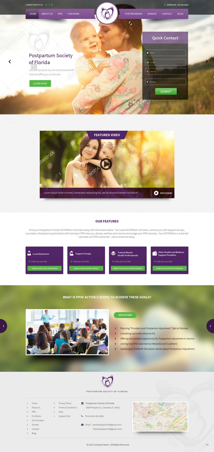 Web Design by pb for Postpartum Society of Florida | Design #9501460
