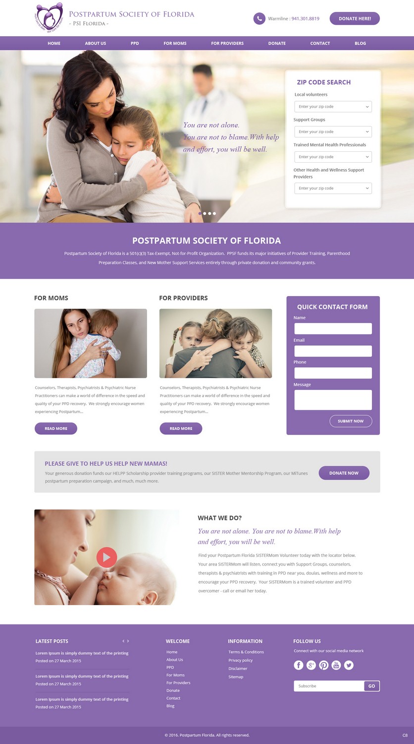 Web Design by pb for Postpartum Society of Florida | Design #9511829