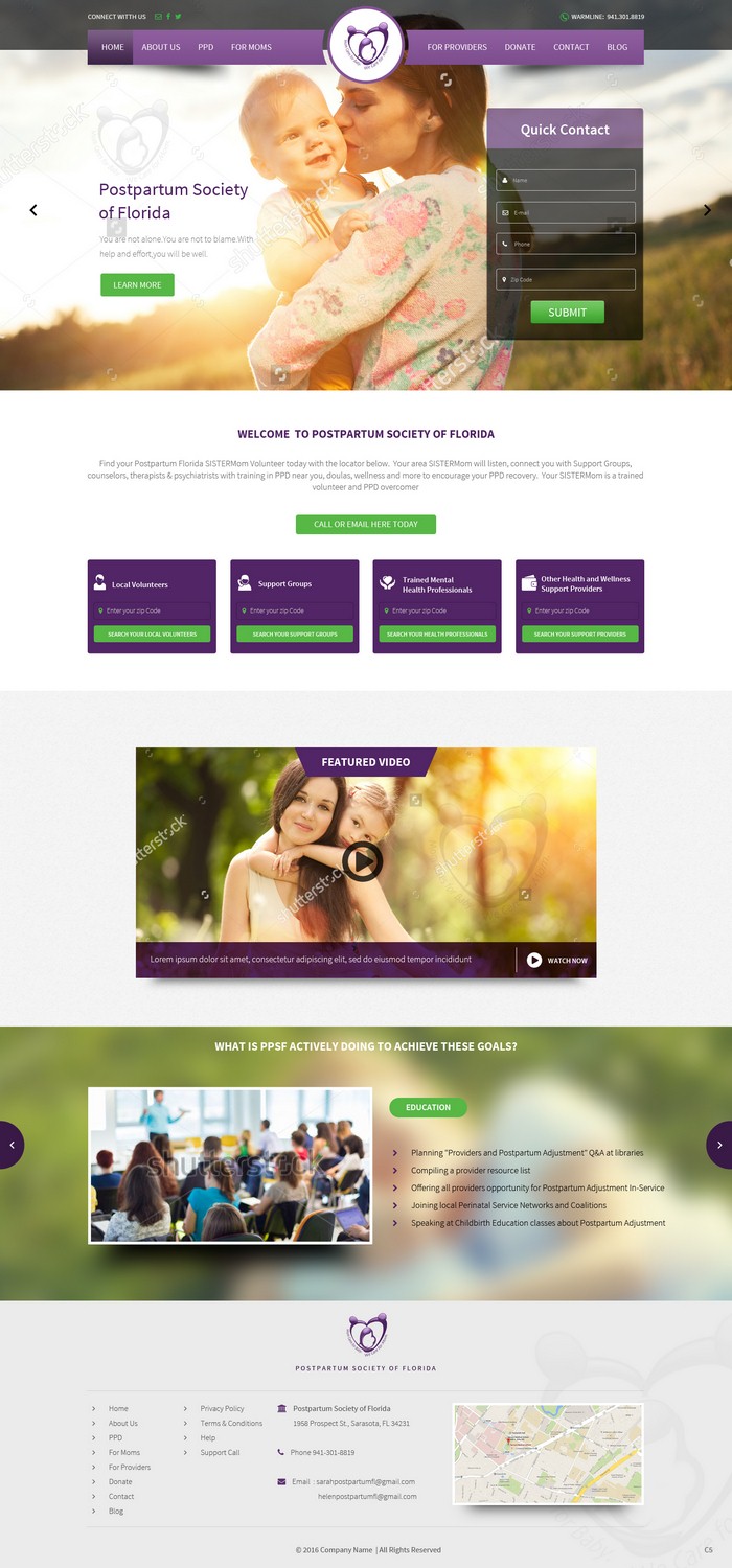 Web Design by pb for Postpartum Society of Florida | Design #9511830