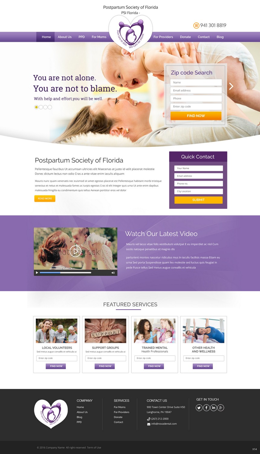 Web Design by pb for Postpartum Society of Florida | Design #9551138