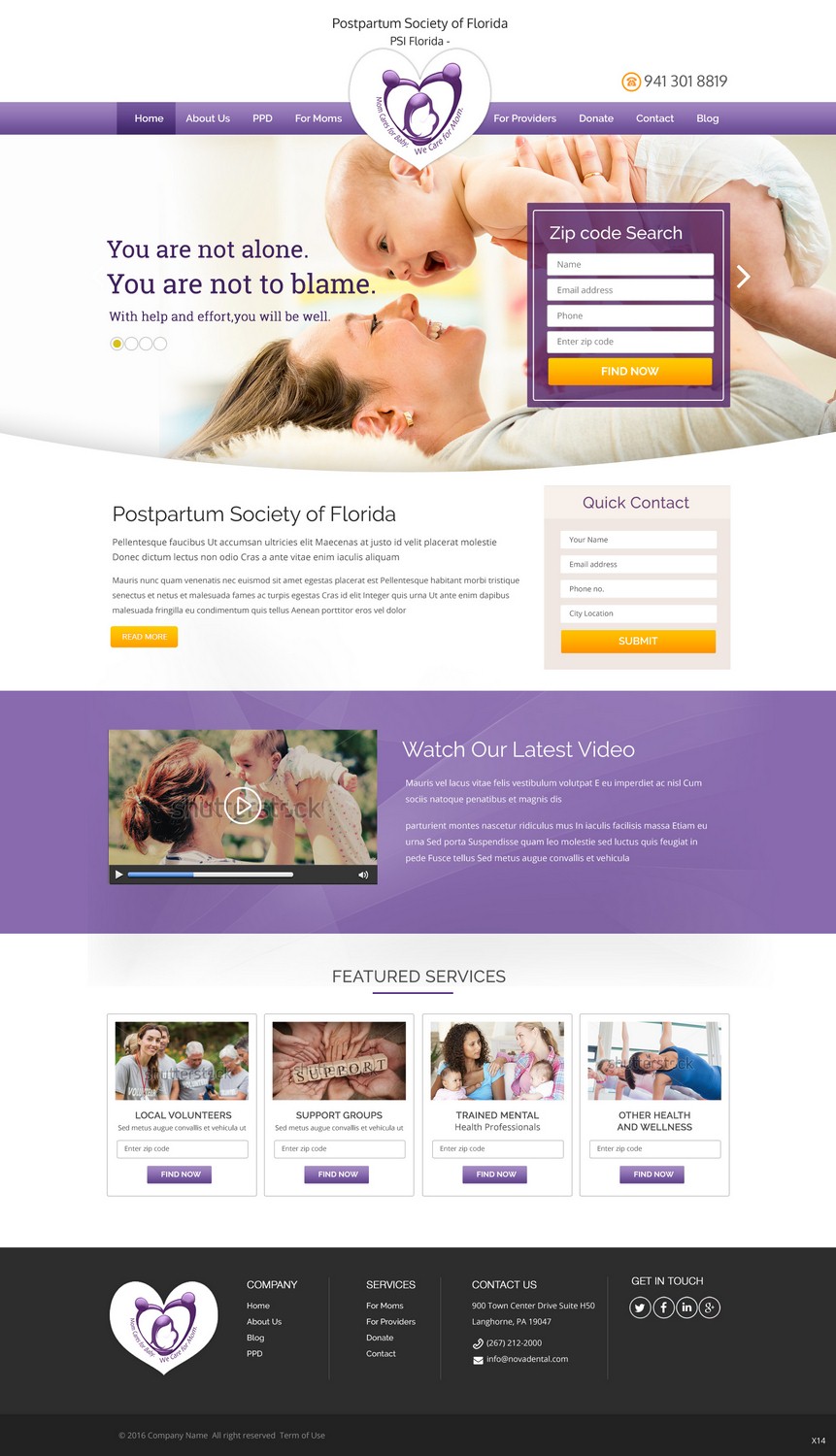 Web Design by pb for Postpartum Society of Florida | Design #9574377