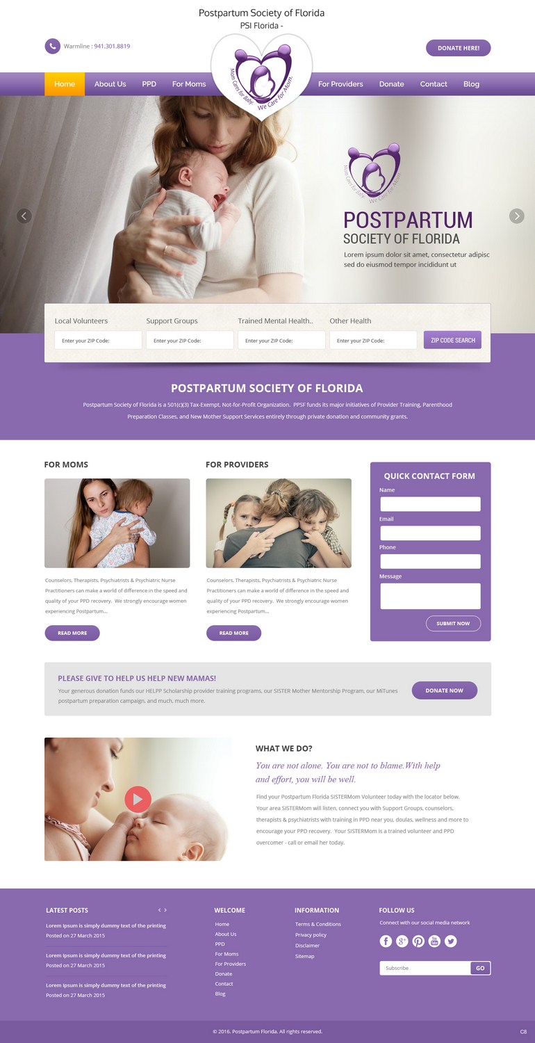 Web Design by pb for Postpartum Society of Florida | Design #9584577