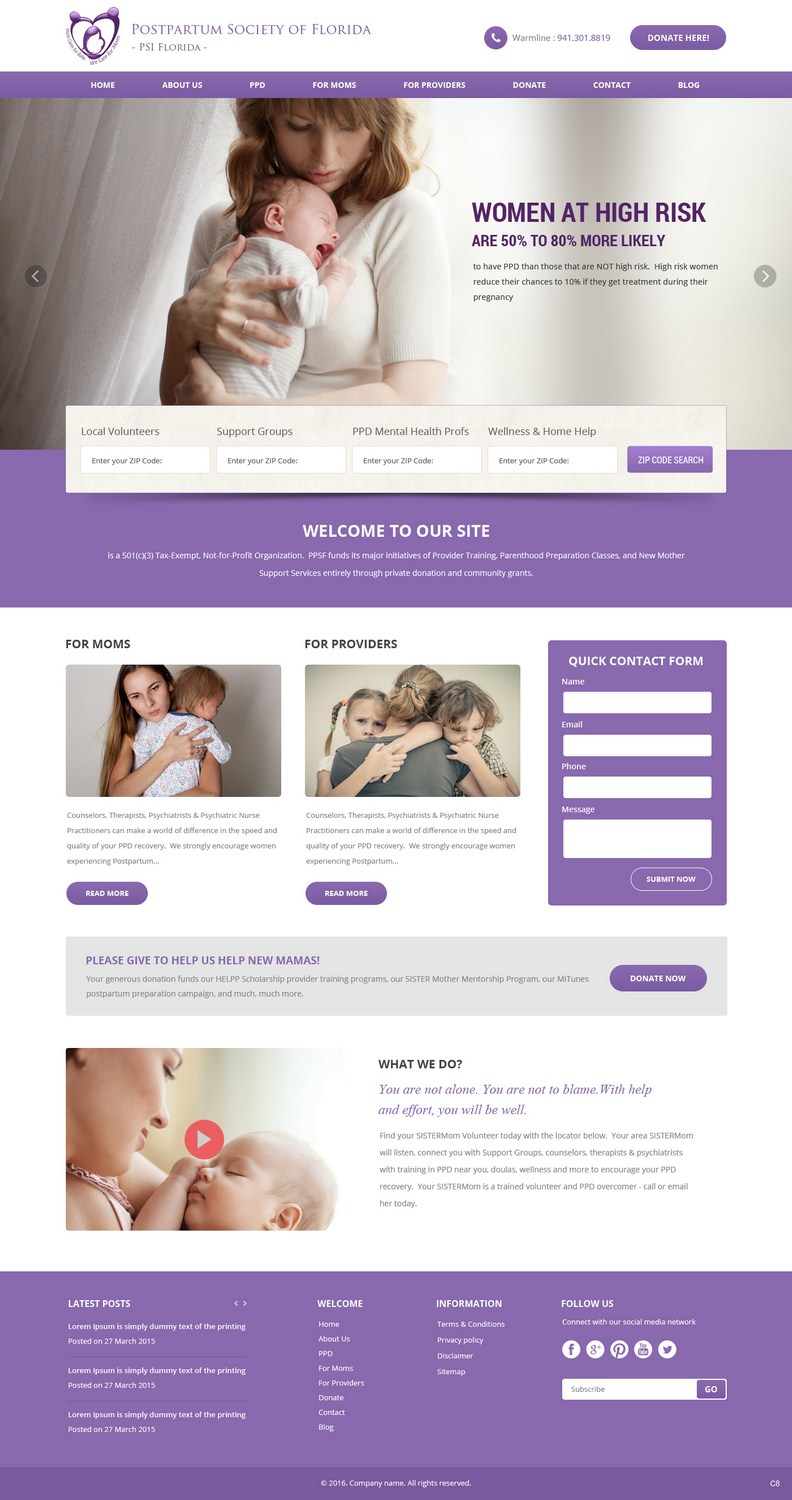 Web Design by pb for Postpartum Society of Florida | Design #9655587