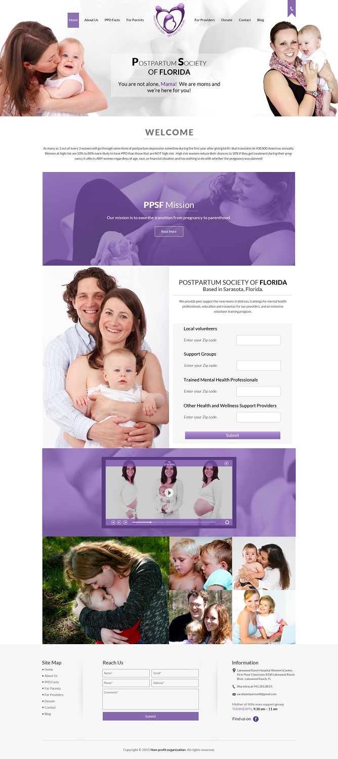 Web Design by Kreative Fingers for Postpartum Society of Florida | Design #9551872