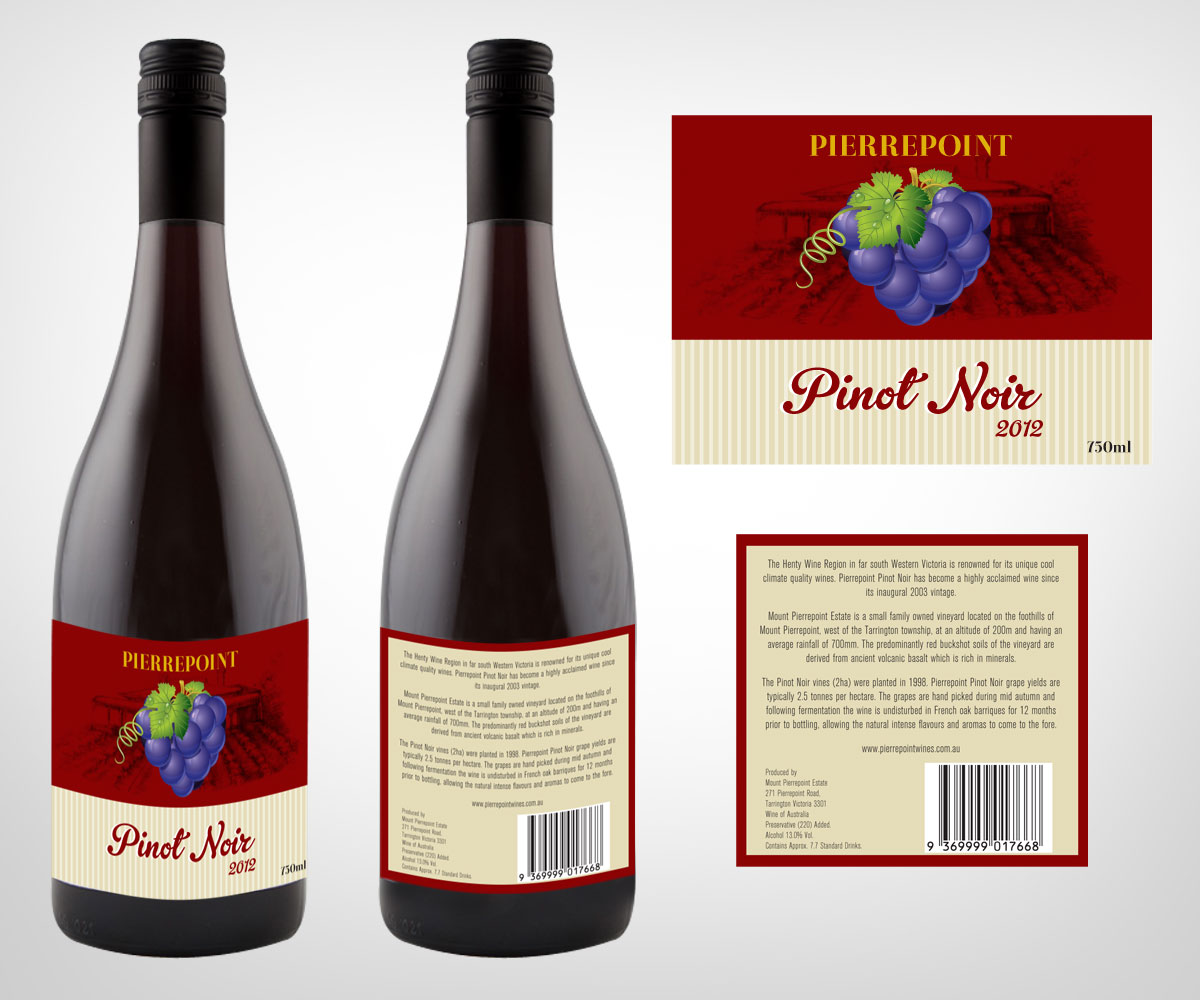 Diseño Gráfico por Khoo para Pierrepoint Wines | Diseño #2163460