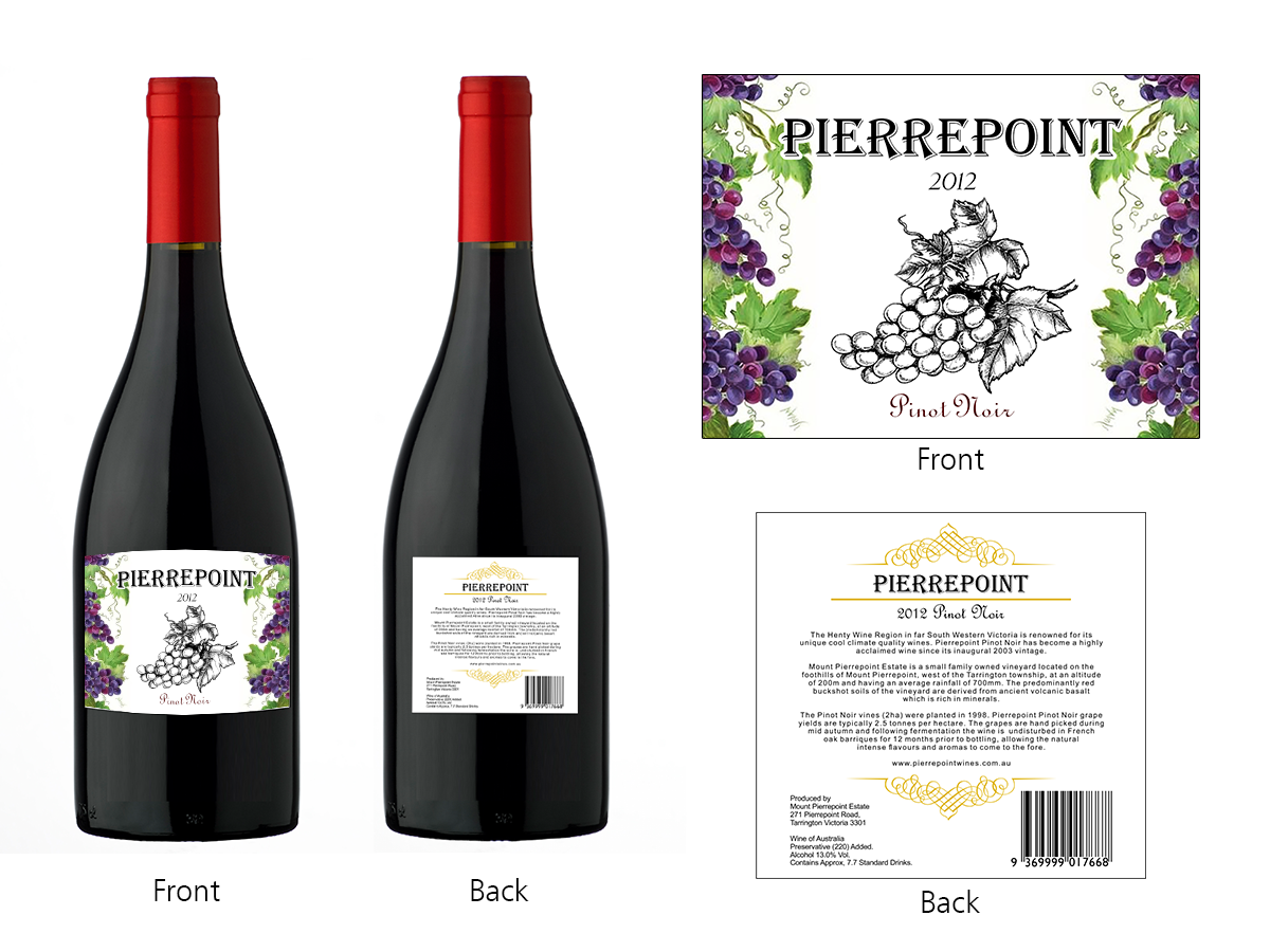 Graphic Design by onamel for Pierrepoint Wines | Design #2196402