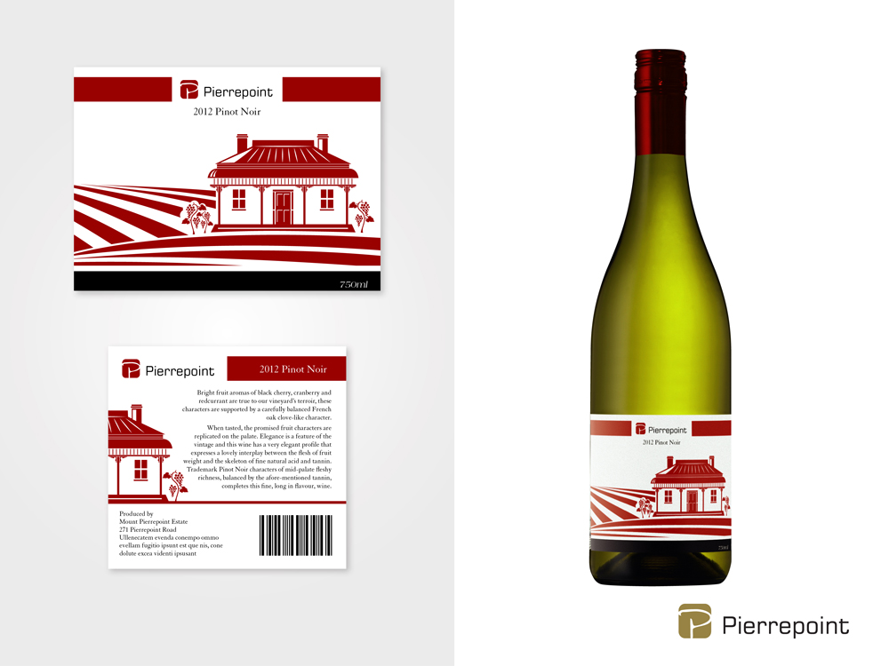 Diseño Gráfico por Phoenix Dragon para Pierrepoint Wines | Diseño #2121266