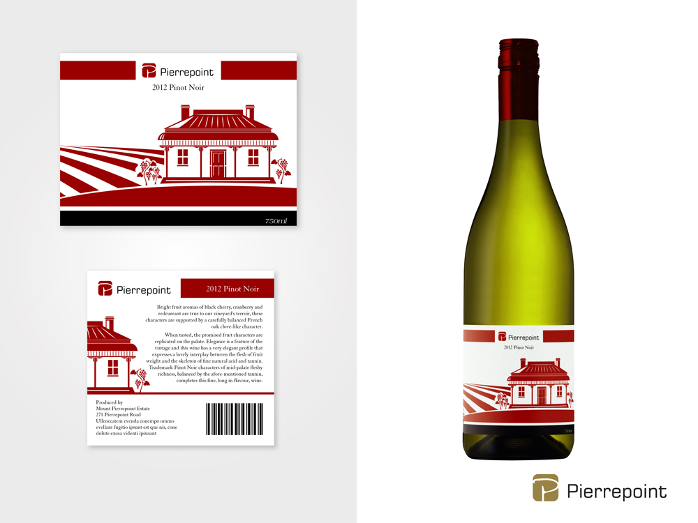Graphic Design by Phoenix Dragon for Pierrepoint Wines | Design #2121268