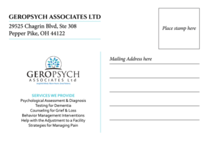 Postcard Design by RoundYellow for GeroPsych Associates, Ltd | Design: #9511678
