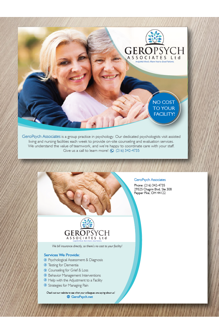 Diseño de Postal por alex989 para GeroPsych Associates, Ltd | Diseño #9540693