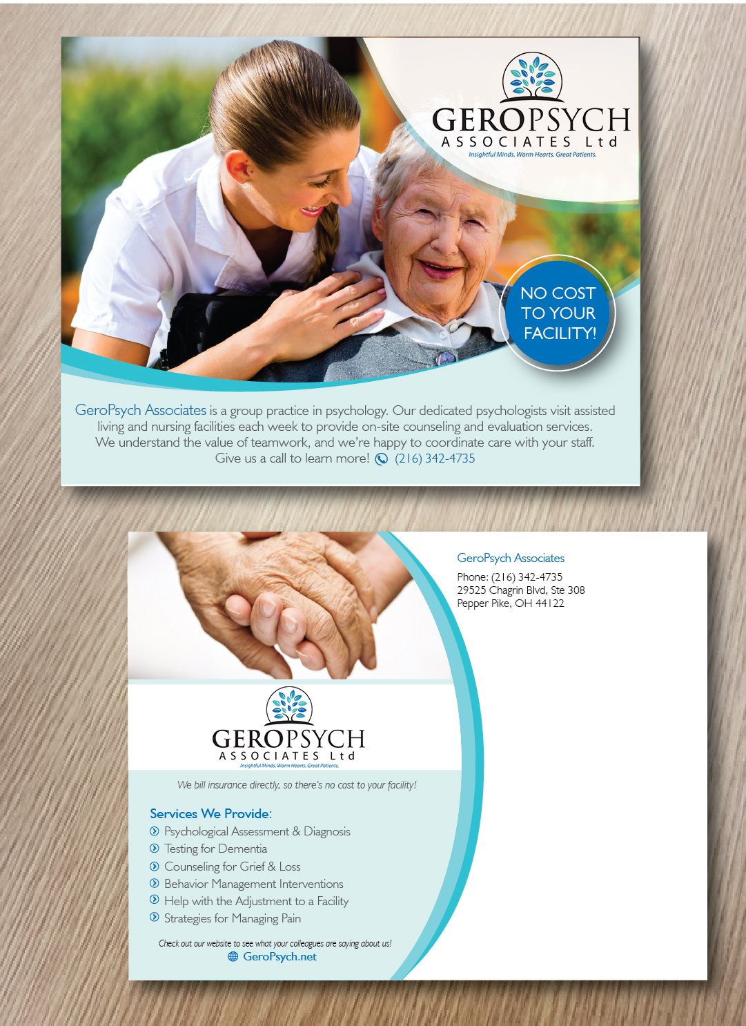 Postcard Design by alex989 for GeroPsych Associates, Ltd | Design #9545578