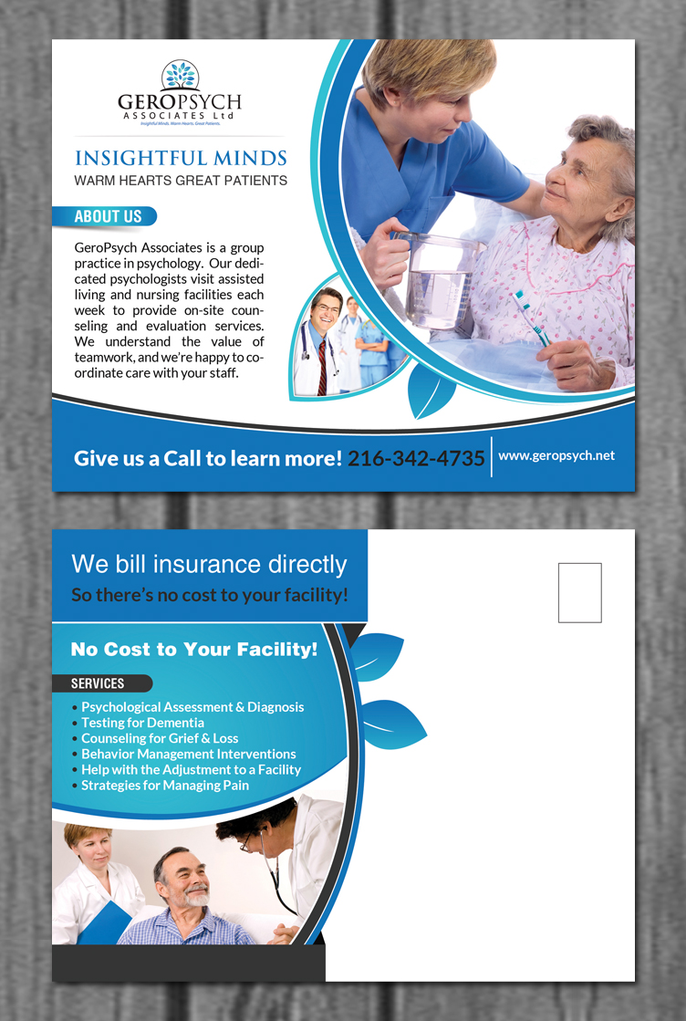 Postcard Design by creative.bugs for GeroPsych Associates, Ltd | Design #9500750