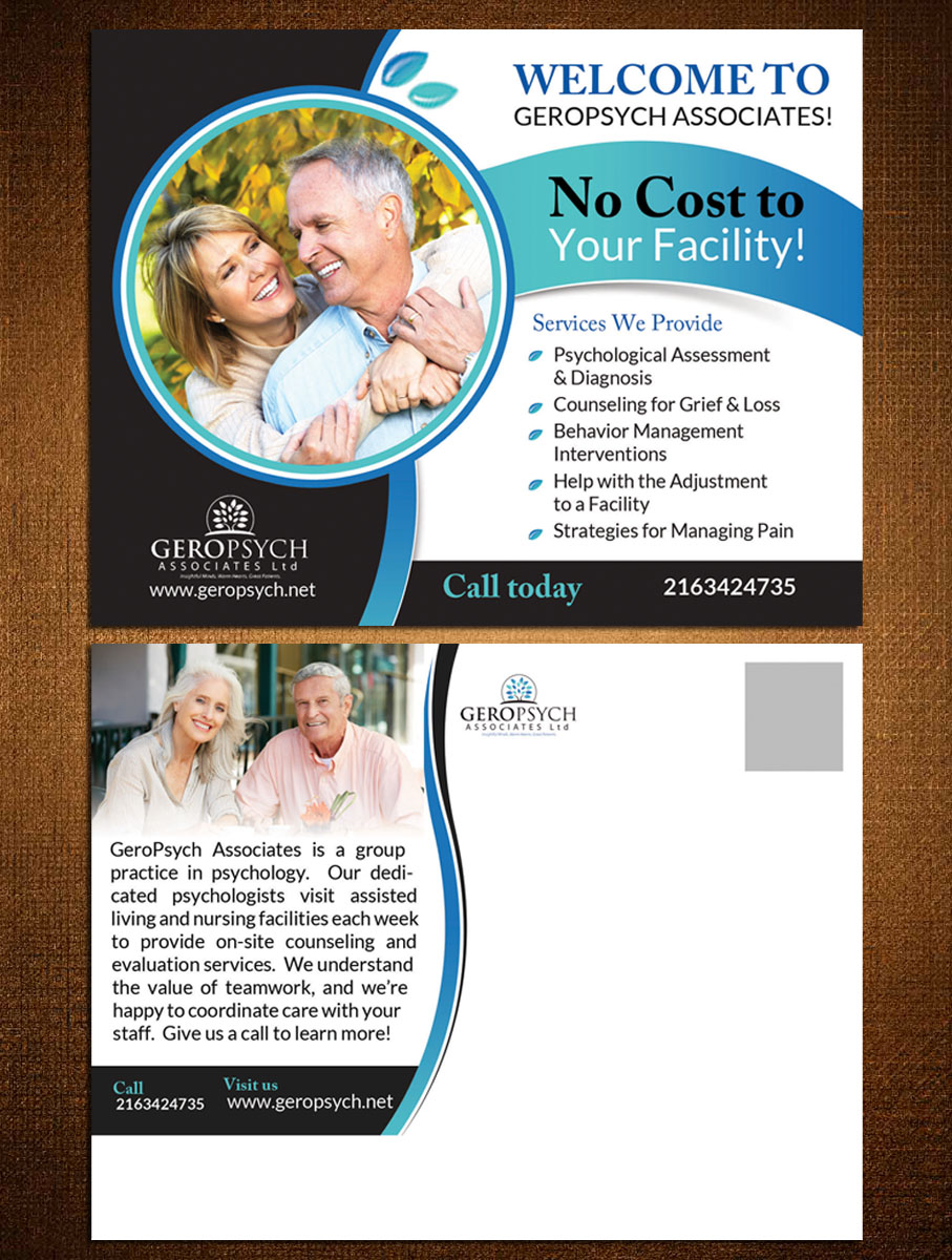 Postcard Design by creative.bugs for GeroPsych Associates, Ltd | Design #9561150
