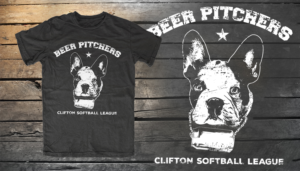 Beer Pitchers Softball Team - French Bulldog!!!!! | Diseño de Camiseta por db1404