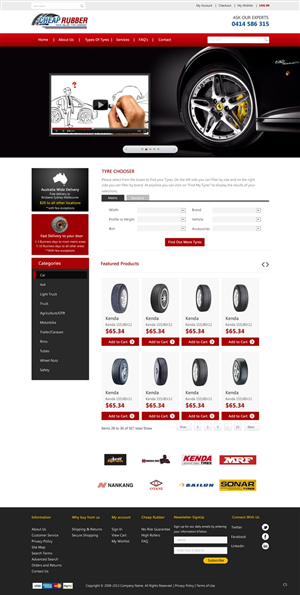 Web Design by pb for Cheap Rubber | Design: #2104509