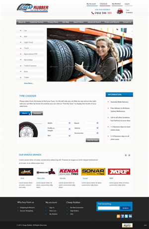 Web Design by pb for Cheap Rubber | Design: #2104512
