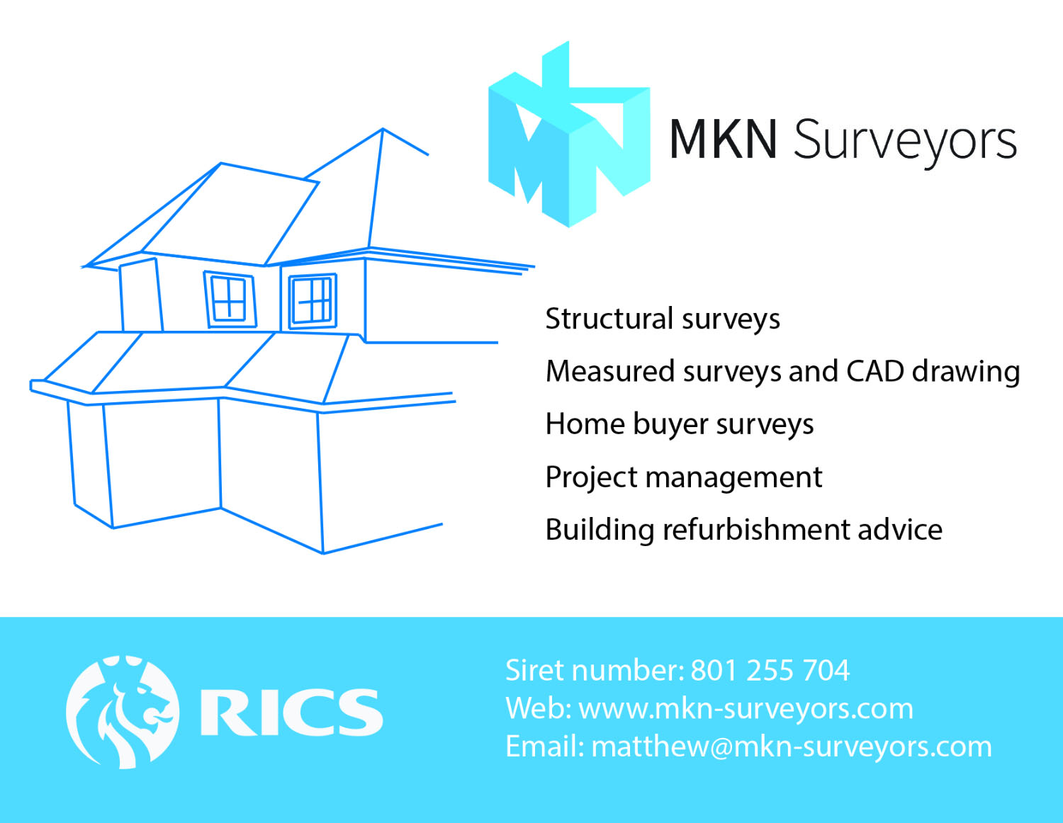 Postcard Design by Jade Carvalho for MKN Surveyors | Design #9591023
