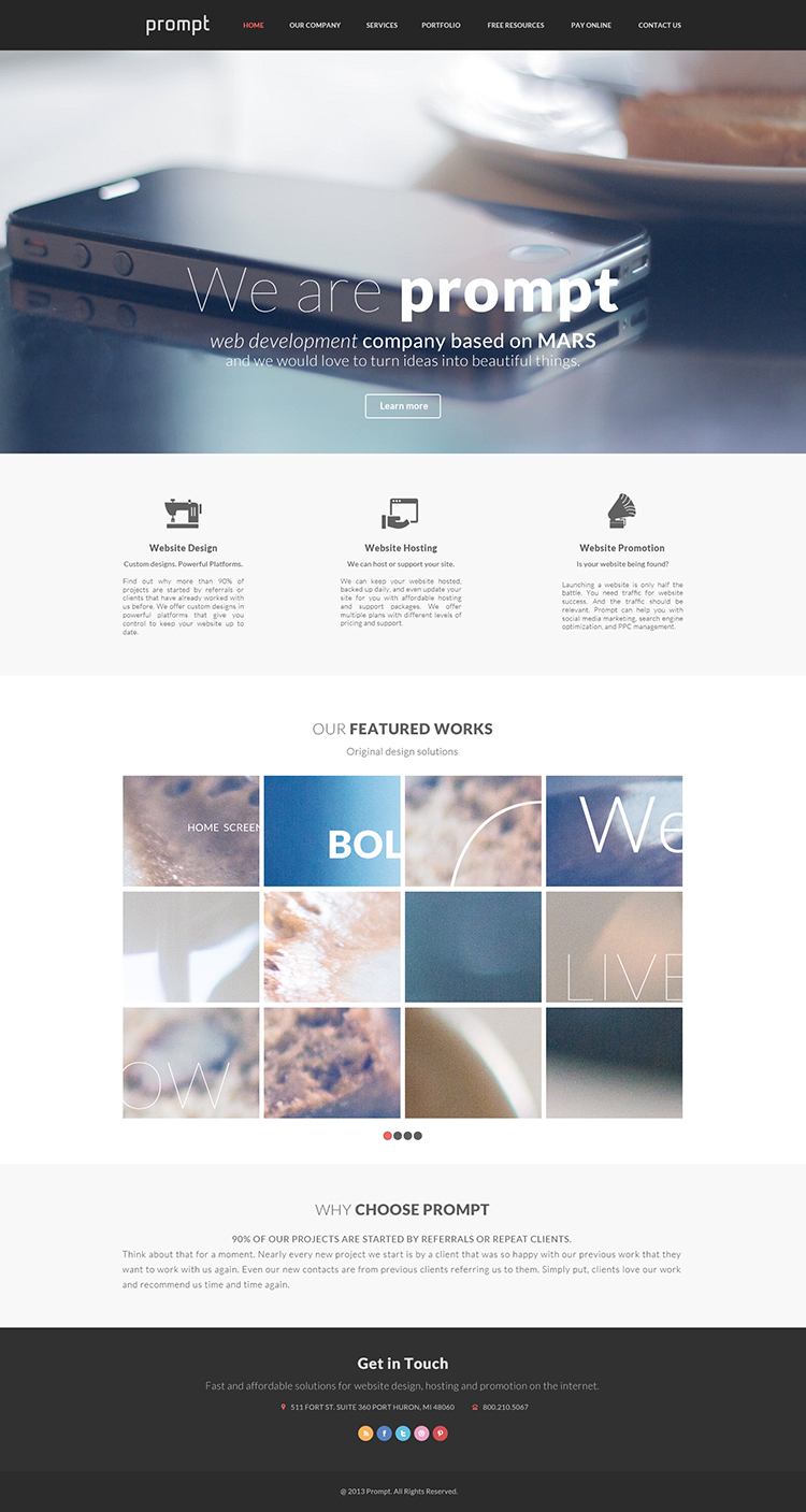 Web-Design von studio-sfp.com für Prompt Internet Solutions, LLC | Design #2082093