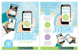 Medusa app 5X7 college marketing campaign | Diseño de Flyer por creationz2011