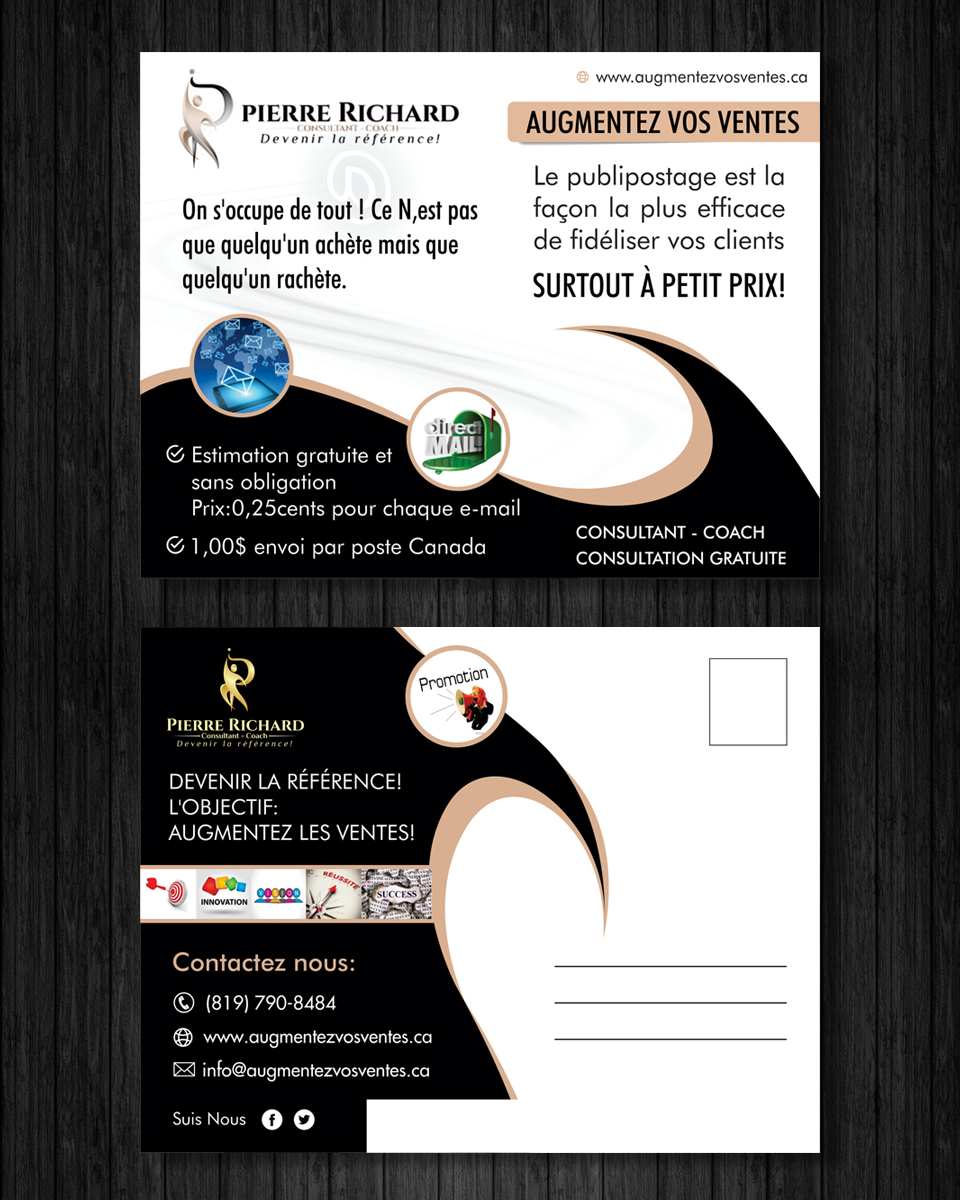 Postcard Design by ecorokerz for 9283-4738 QUÉBEC INC. | Design #9547142