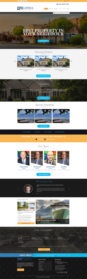 Design for a newly formed Real Estate Management Company - Caprica Management | Diseño Web por Expert Designer