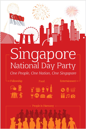 Singapore National Day Party | Poster-Design von Purple Studio