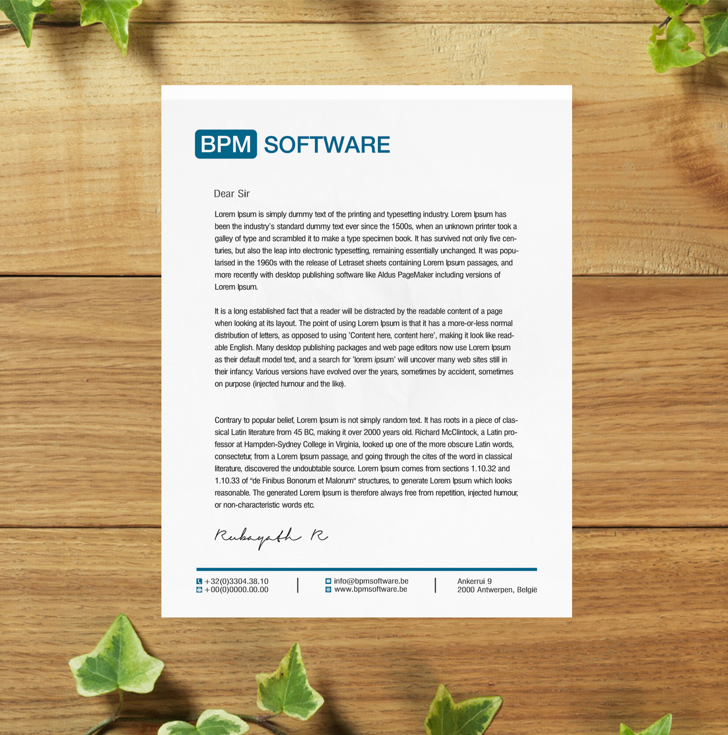 Letterhead Design by SL Designer for BPM Software | Design #9515909