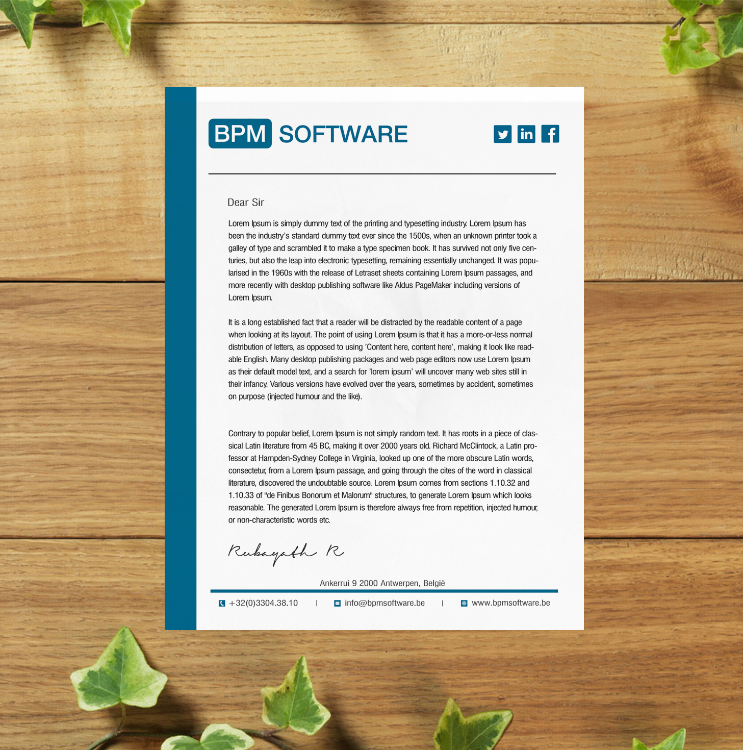 Letterhead Design by SL Designer for BPM Software | Design #9515911
