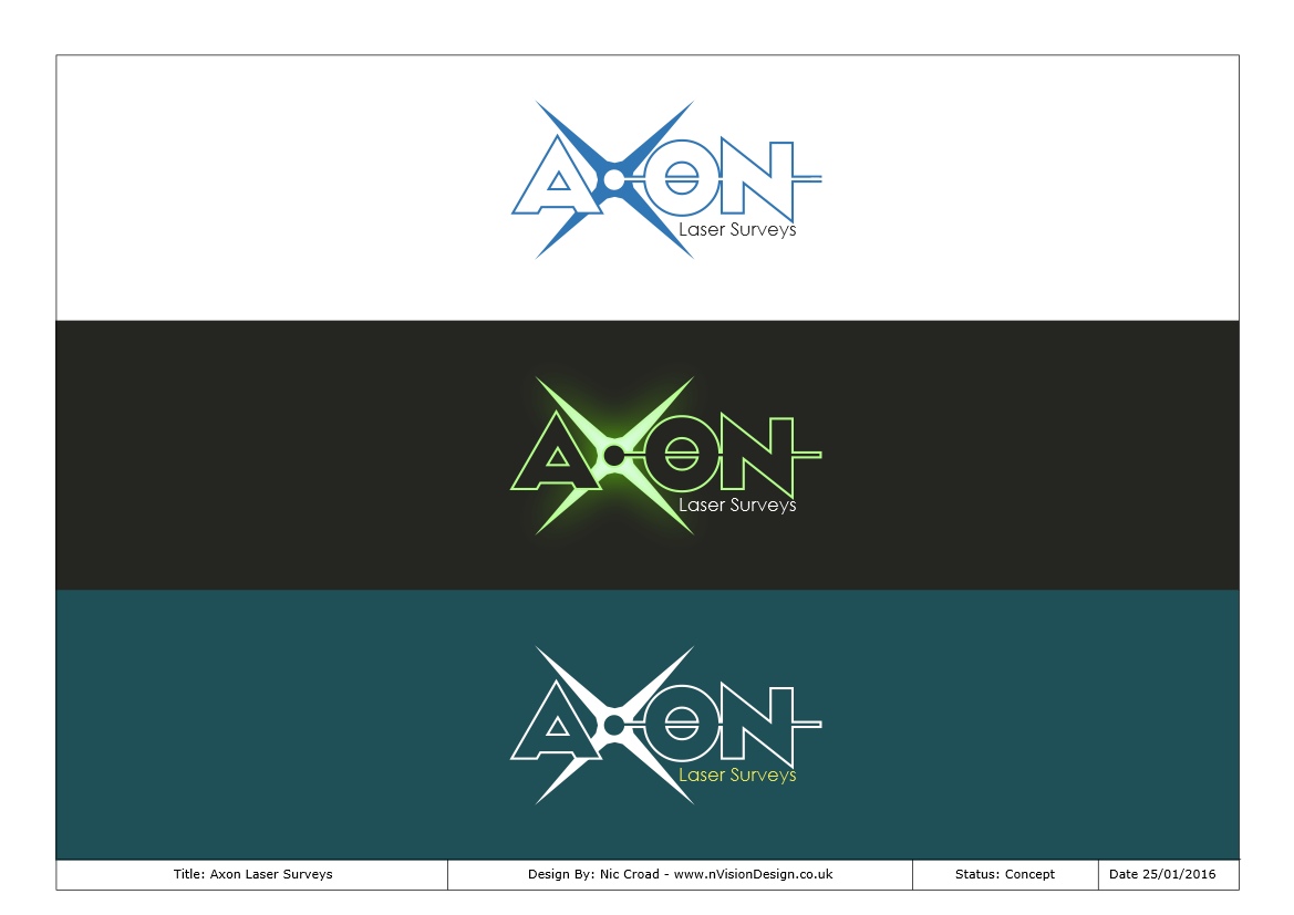 Logo Design by nvisiondesign.co.uk for Axon Laser Surveys Ltd | Design #9525028