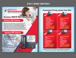 Hosted PBX / VOIP Flyer for sales staff to leave with potential customers | Diseño de Flyer por NILDesigns