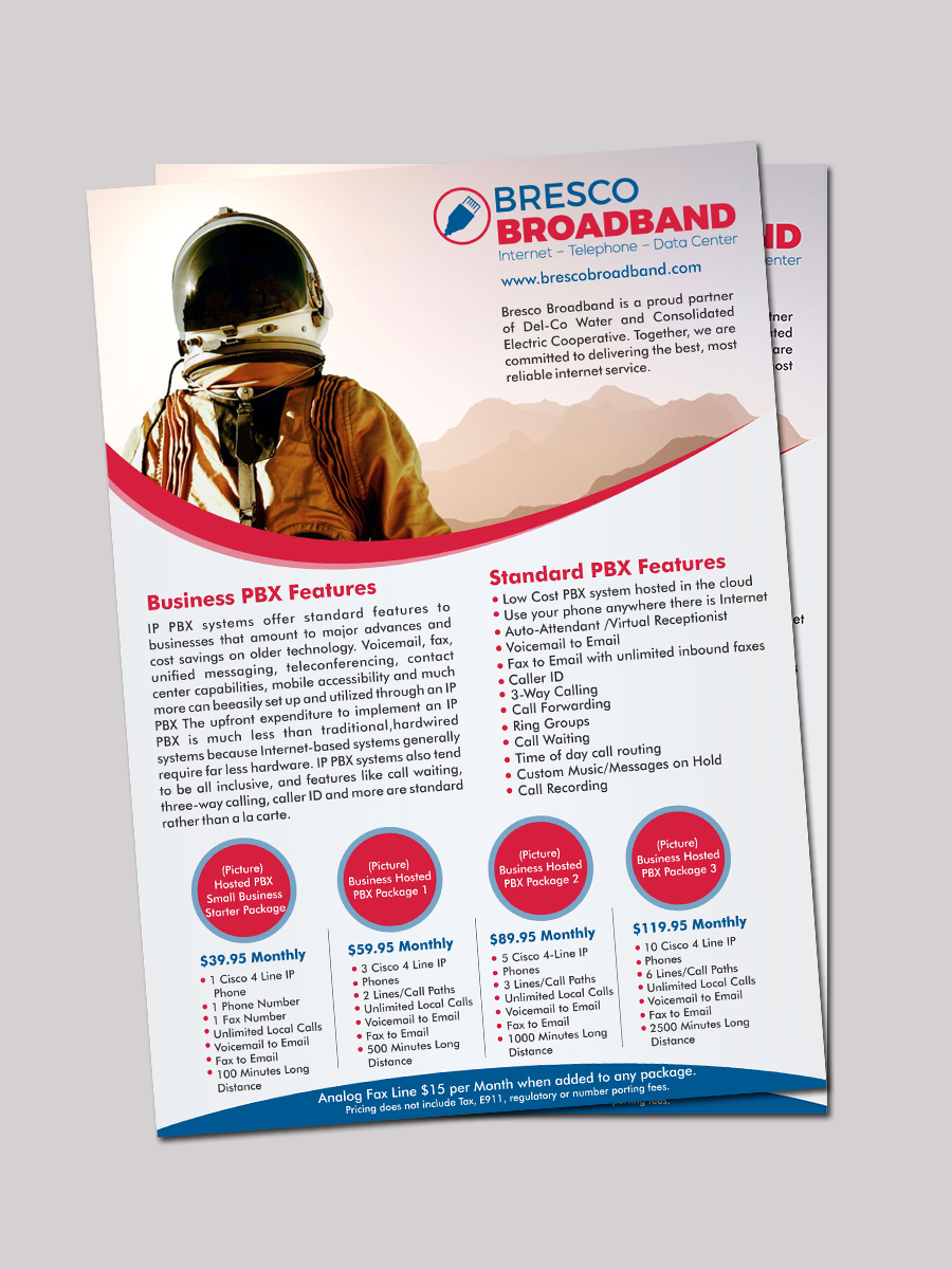 Diseño de Flyer por ecorokerz para Bresco Broadband | Diseño #9525967