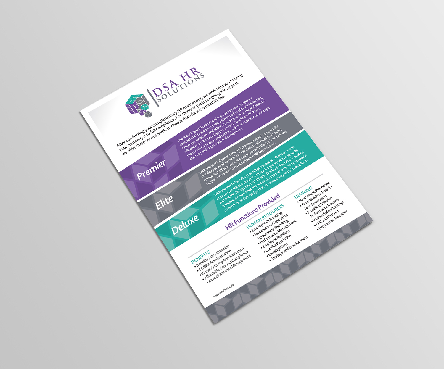 Diseño de Brochure por Randy para DSA HR Solutions | Diseño #9523104
