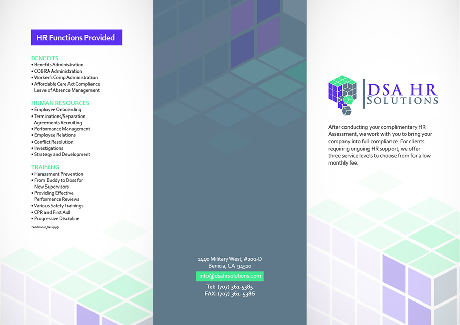 Diseño de Brochure por Randy para DSA HR Solutions | Diseño #9562052