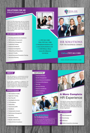 Diseño de Brochure por creative.bugs para DSA HR Solutions | Diseño: #9569013