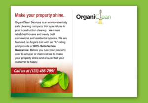 Postcard Design by Ryan for OrganiClean Services | Design: #9564926
