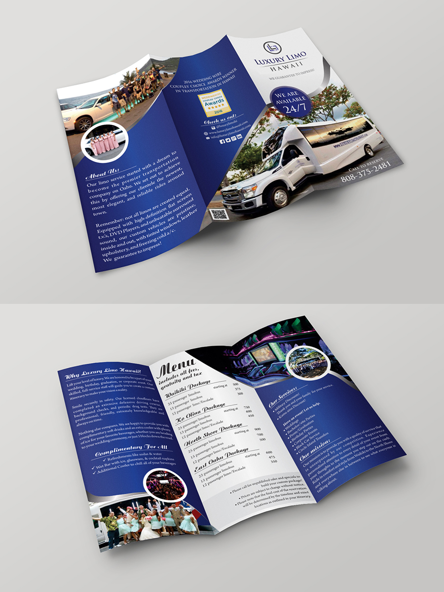 Flyer Design by ecorokerz for Luxury Limo Hawaii | Design #9839616